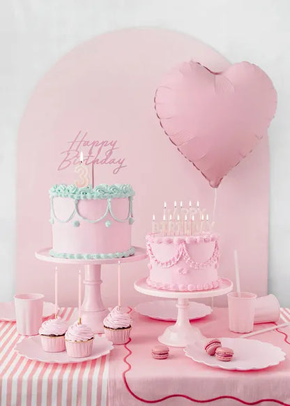 Pink Happy Birthday Cake Topper