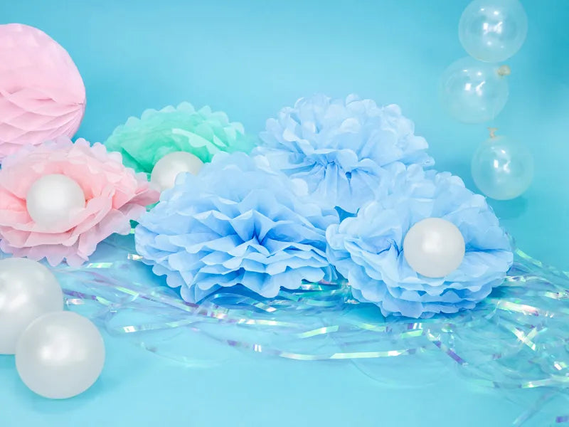 Light Blue Hanging Pom Pom