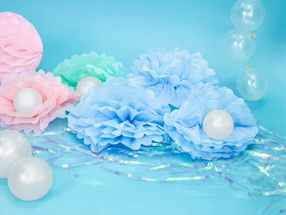 Light Blue Hanging Pom Pom
