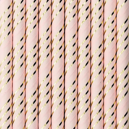 Pink Striped Paper Straws