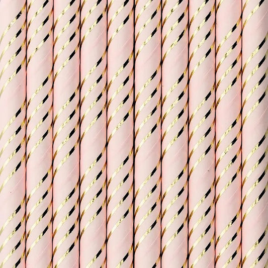 Pink Striped Paper Straws