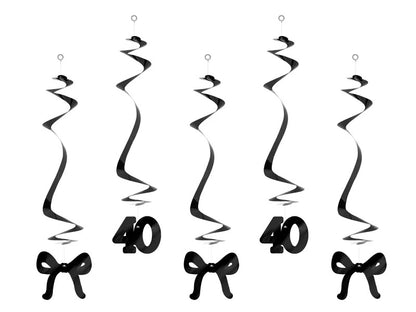 40th Birthday Bow Hanging Swirls