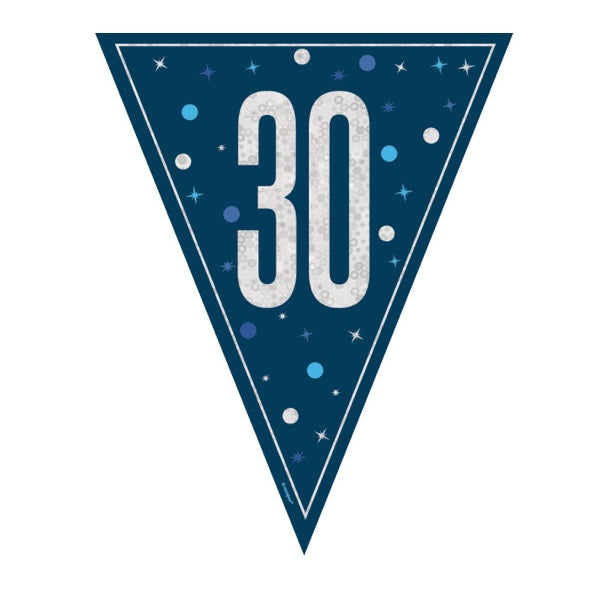 30th Birthday Navy Blue Bunting