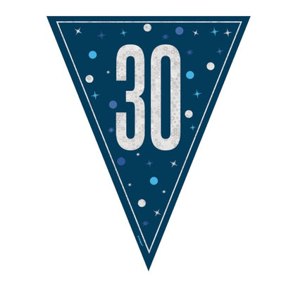 30th Birthday Navy Blue Bunting