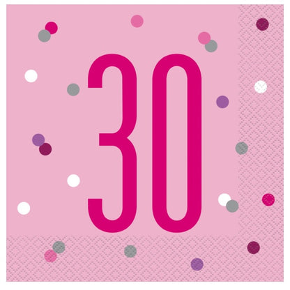 30th Birthday Pink Napkins