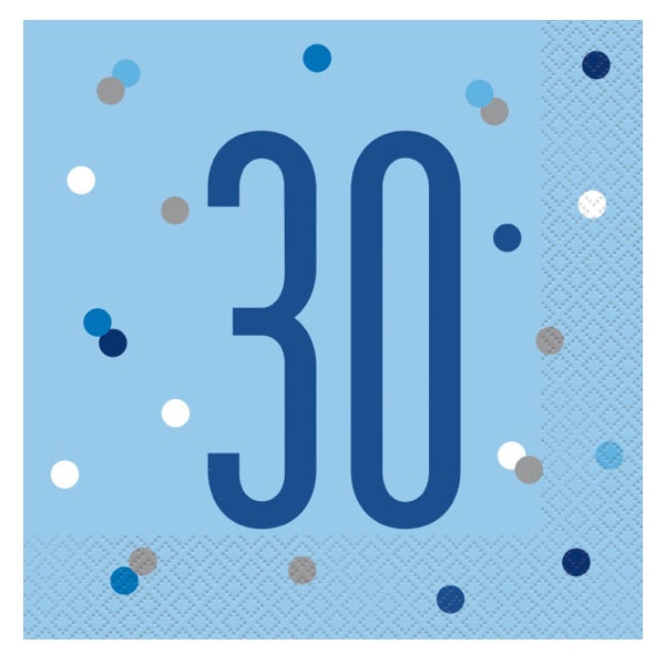 30th Birthday Blue Napkins