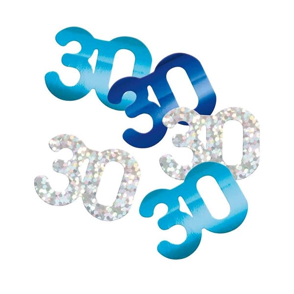 30th Birthday Blue Mixed Table Confetti