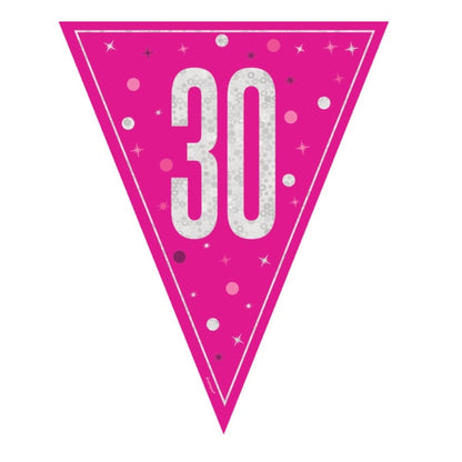30th Birthday Pink Sparkling Bunting