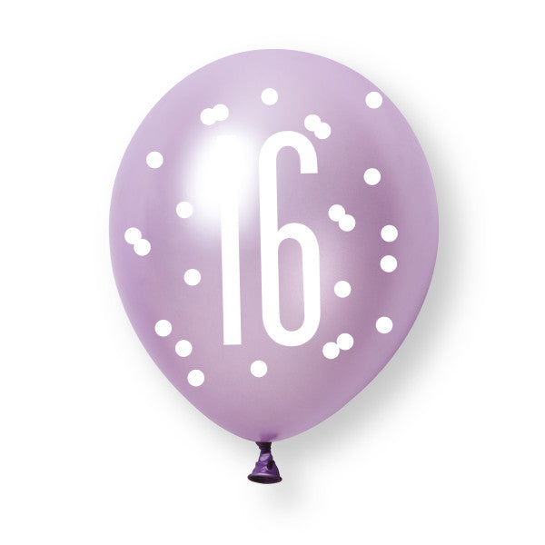 16th Birthday Pink & Purple Mixed Balloons