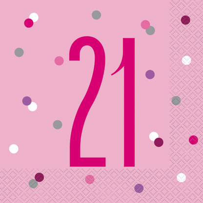 21st Birthday Pink Napkins