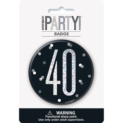 40th Birthday Black Badge