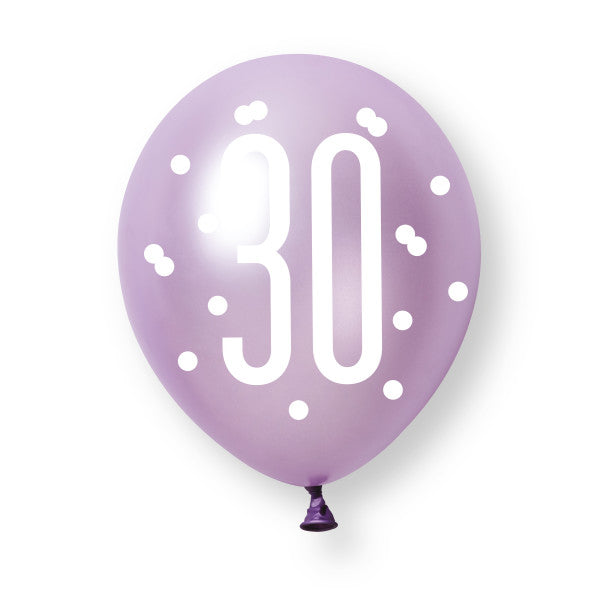 30th Birthday Pink & Purple Mixed Balloons