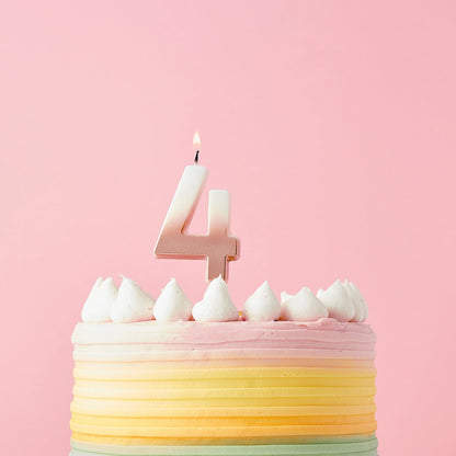Rose Gold Ombre Numbers 0-9 Candles