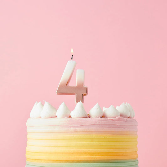 Rose Gold Ombre Numbers 0-9 Candles