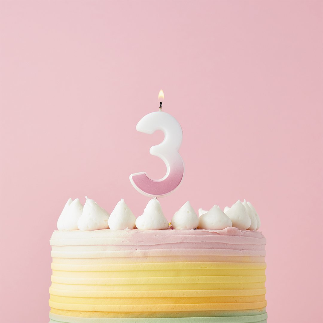 Pink Ombre Numbers 0-9 Candles