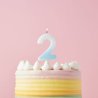 Blue Ombre Numbers 0-9 Candles