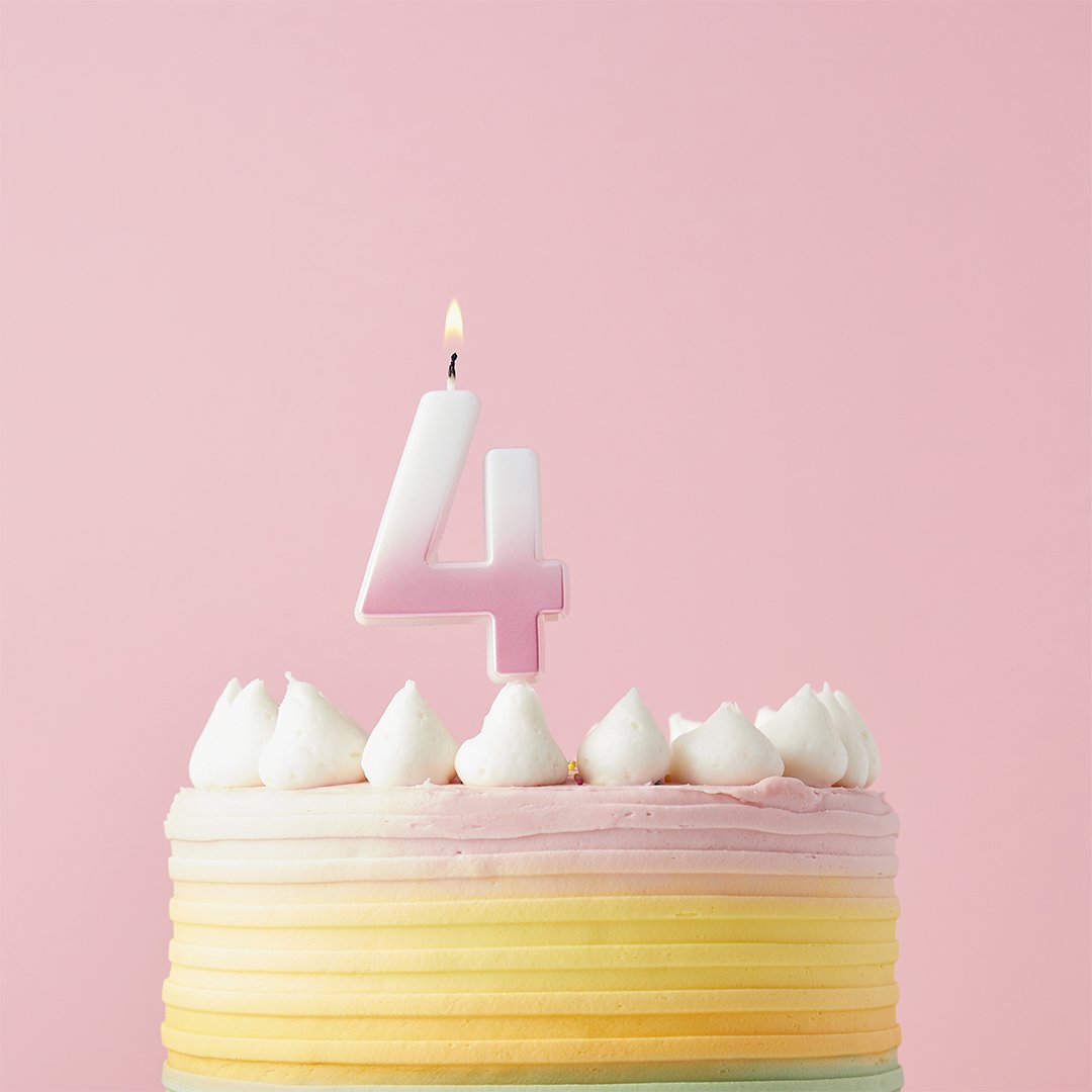 Pink Ombre Numbers 0-9 Candles