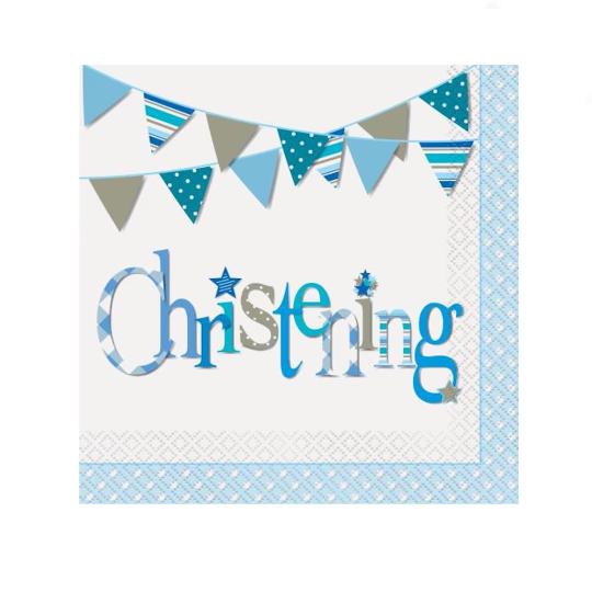 Blue Christening Napkins