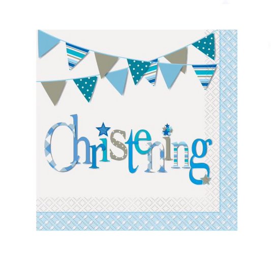 Blue Christening Napkins