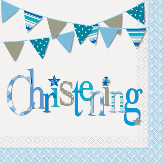 Blue Christening Napkins
