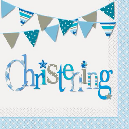 Blue Christening Napkins