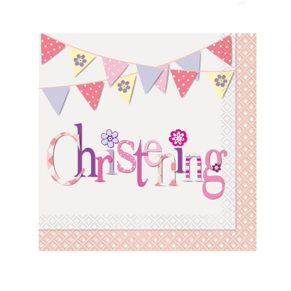 Pink Christening Napkins