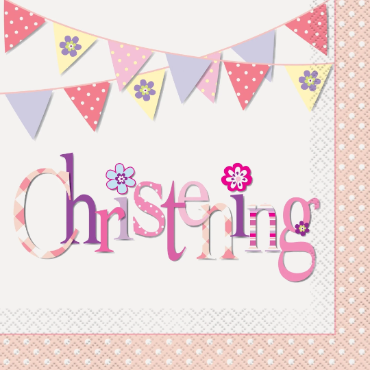 Pink Christening Napkins