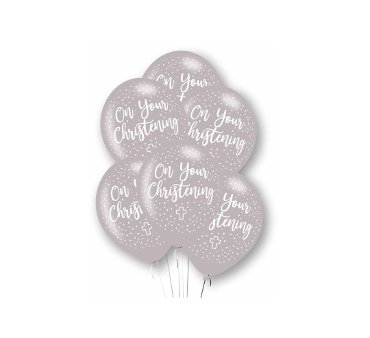Silver Christening Balloons