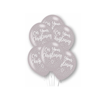 Silver Christening Balloons