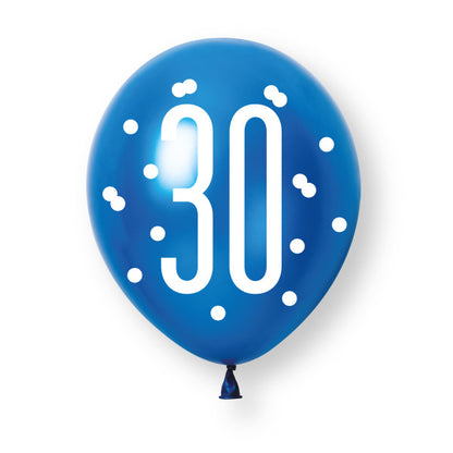 30th Birthday Blue Mixed Balloons