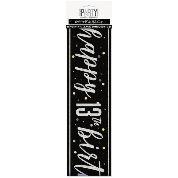 13th Birthday Black Banner