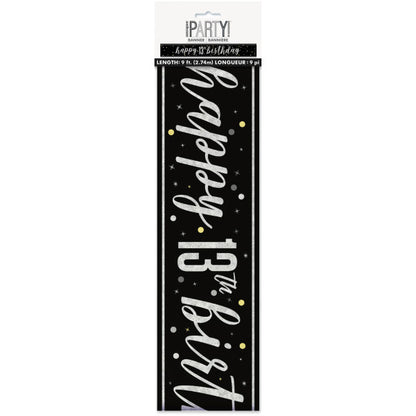 13th Birthday Black Banner