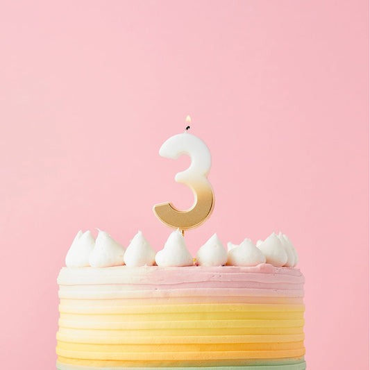 Gold Ombre Numbers 0-9 Candles