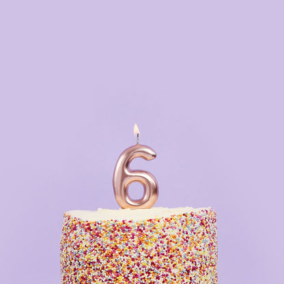 Metallic Rose Gold Numbers 0-9 Candles