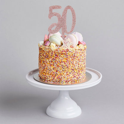 Rose Gold Glitter "50" Cake Topper