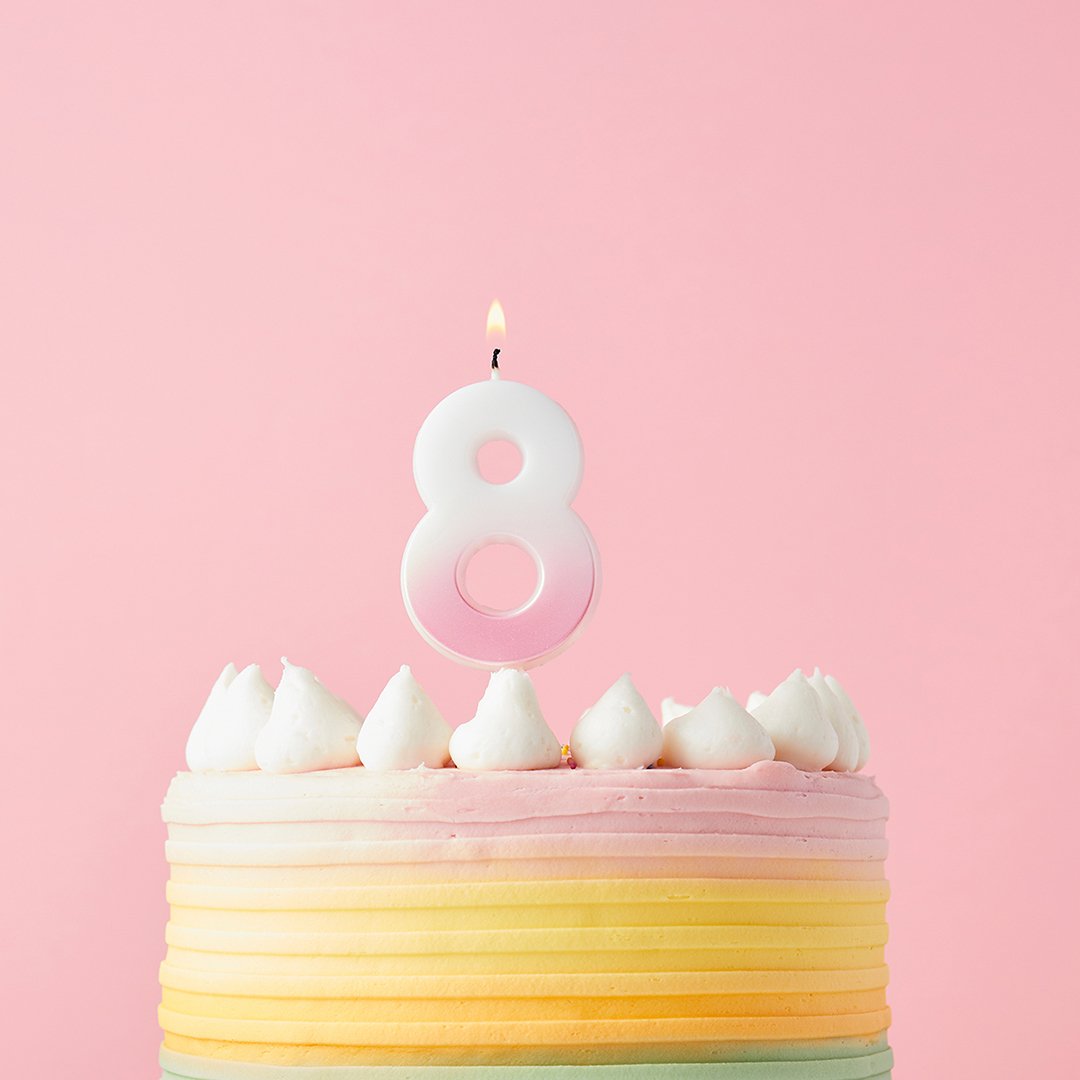 Pink Ombre Numbers 0-9 Candles