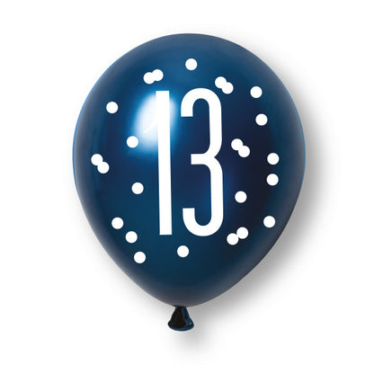 13th Birthday Blue Mixed Balloons