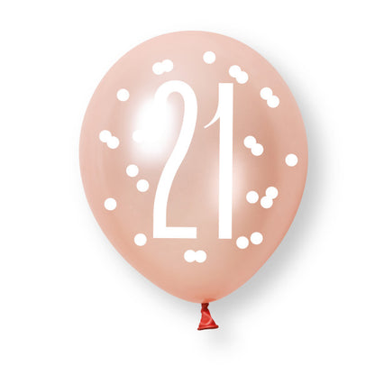 21st Birthday Rose Gold Mixed Balloons