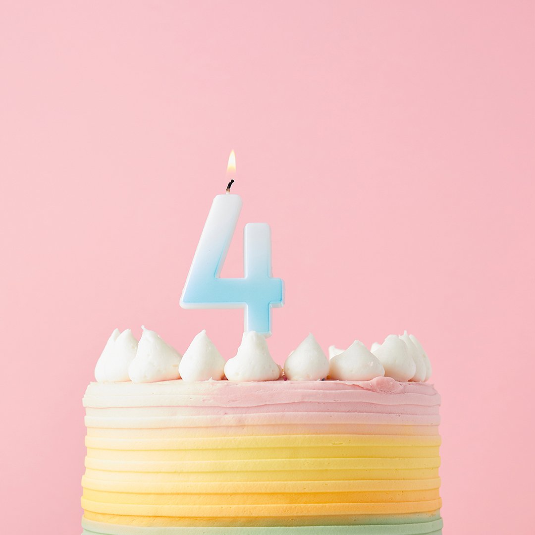 Blue Ombre Numbers 0-9 Candles