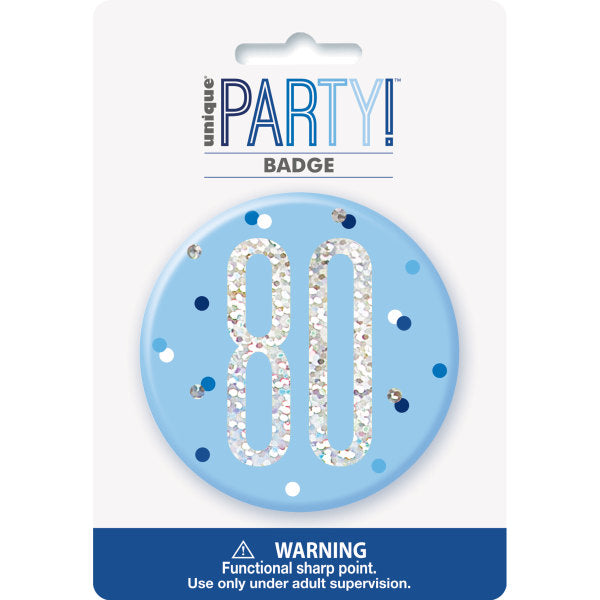 80th Birthday Blue Badge