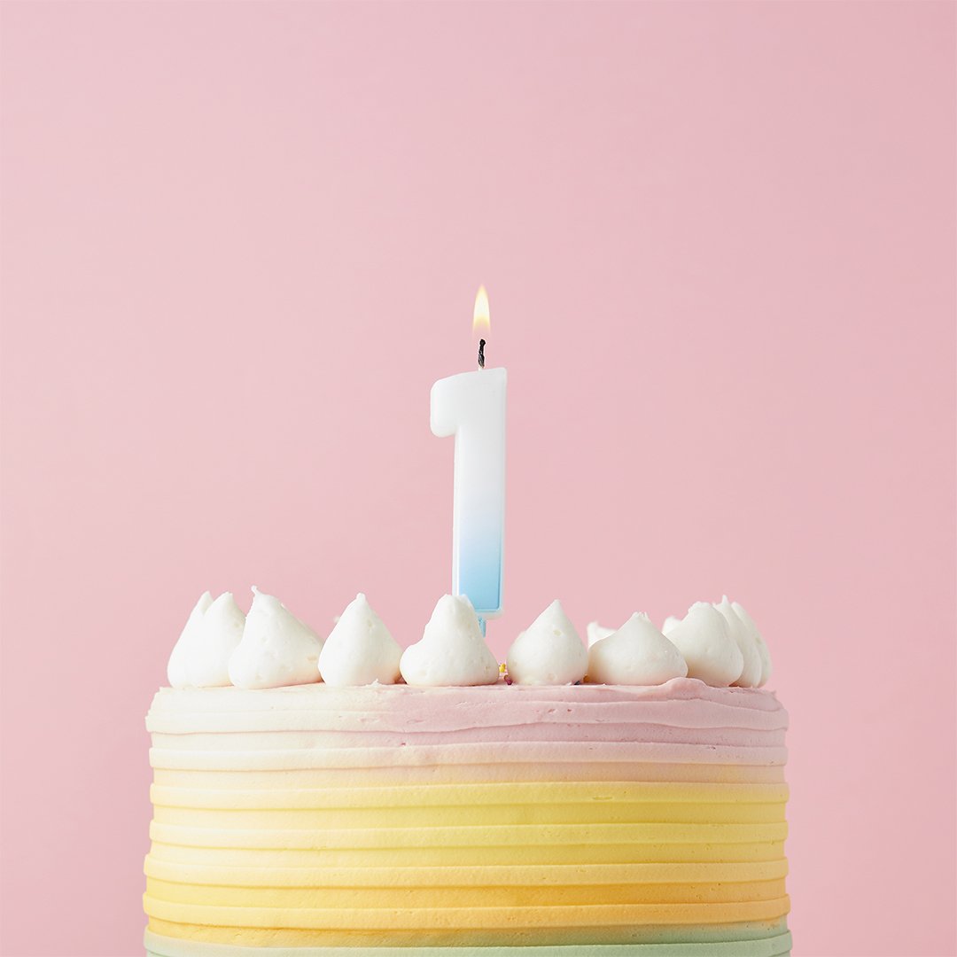 Blue Ombre Numbers 0-9 Candles