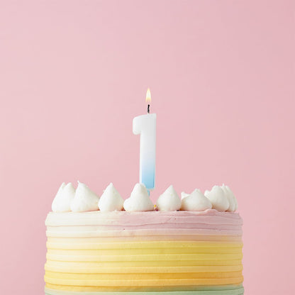Blue Ombre Numbers 0-9 Candles
