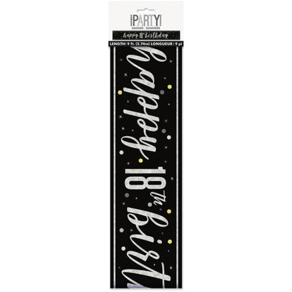 18th Birthday Black Banner