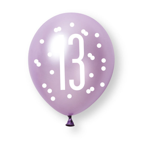 13th Birthday Pink & Purple Mixed Balloons