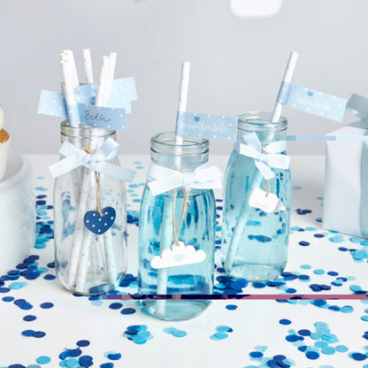 Blue Paper Guest Straws