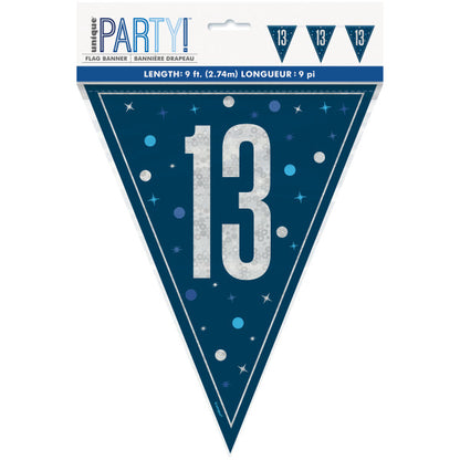 13th Birthday Navy Blue Bunting