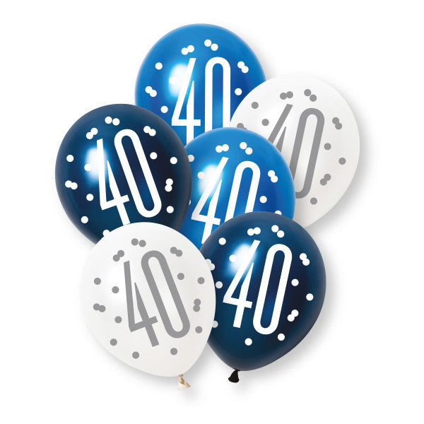 40th Birthday Blue Mixed Balloons