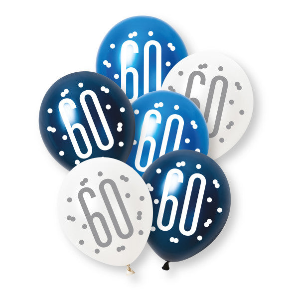 60th Birthday Blue Mixed Balloons
