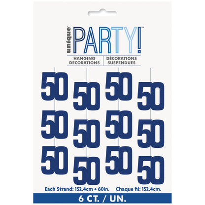 50th Birthday Blue Hanging Strings