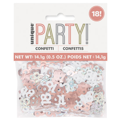 18th Birthday Rose Gold Mixed Confetti